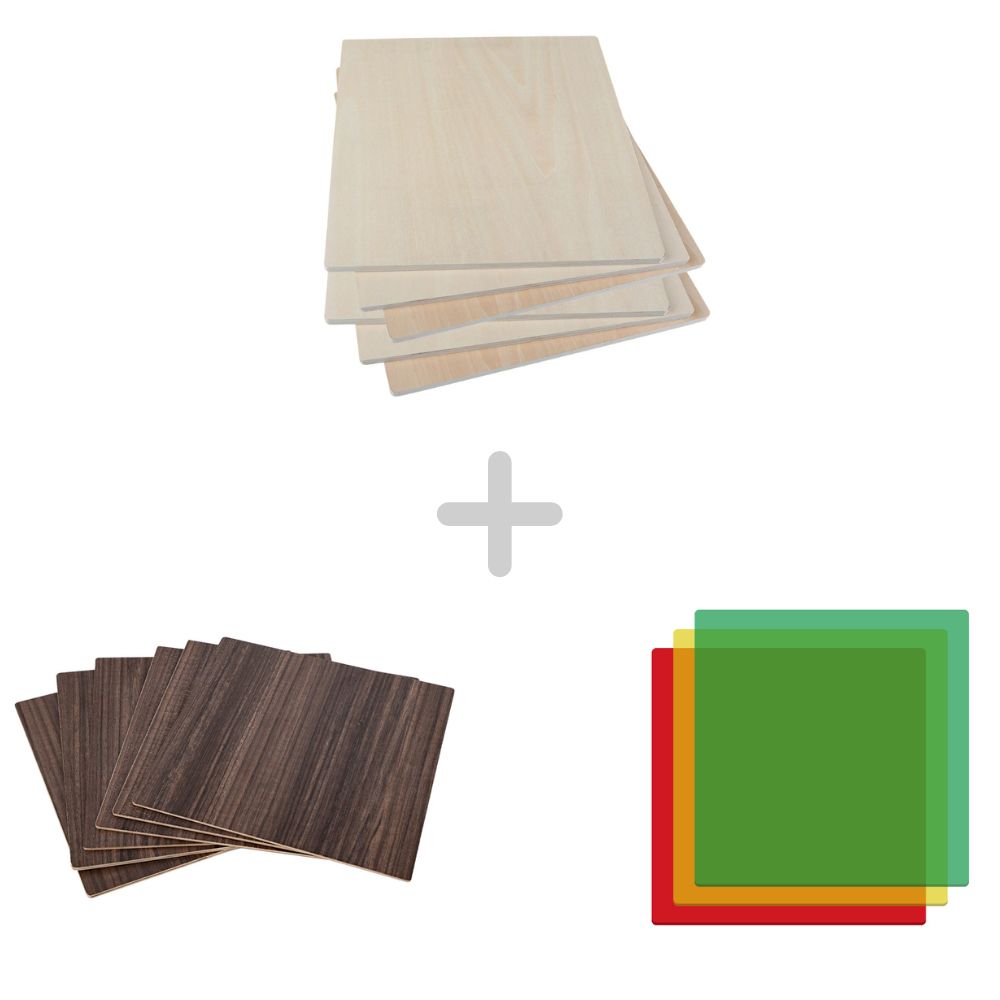 Mega Pack for Creality Falcon Laser Engraving/Cutting Machine 8*8'' Walnut Plywood Sheets Materials Mega Pack for Creality Falcon Laser Engraving/Cutting Machine 8*8'' Walnut Plywood Sheets Materials