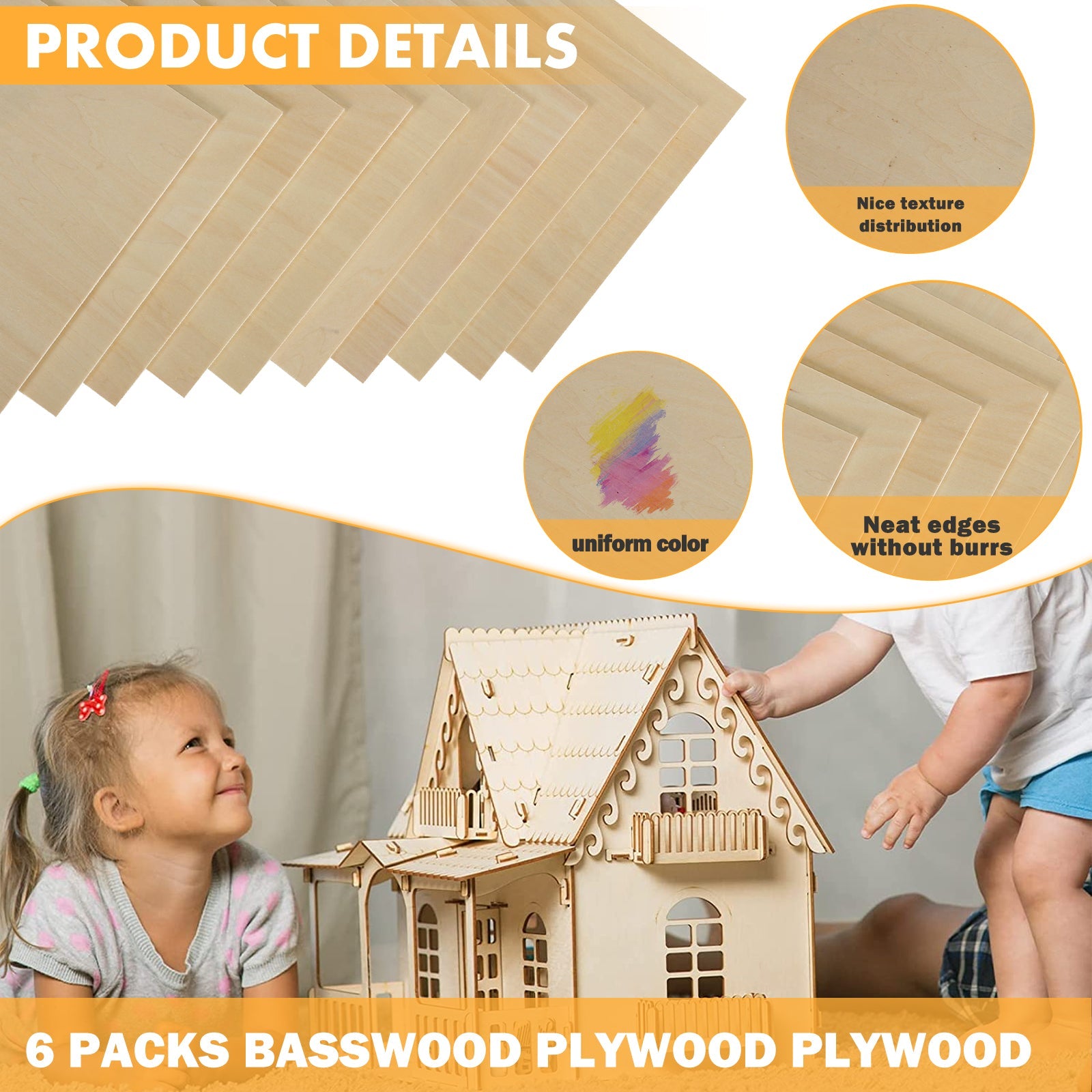 Thickness Basswood Plywood 8.27x11.7x0.12" for Laser Engraving - Pack of 10pcs Thickness Basswood Plywood 8.27x11.7x0.12" for Laser Engraving - Pack of 10pcs