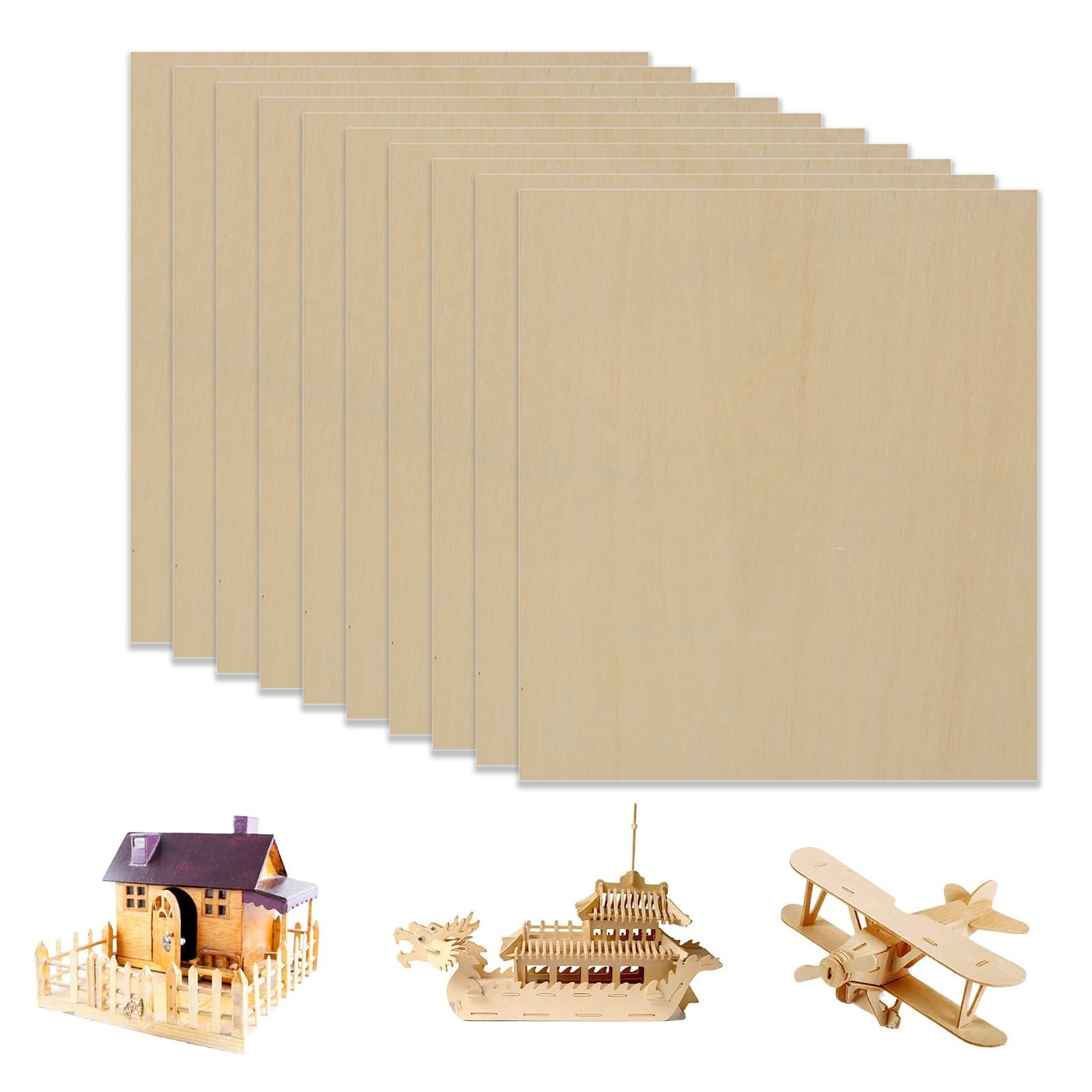 Thickness Basswood Plywood 8.27x11.7x0.12" for Laser Engraving - Pack of 10pcs Thickness Basswood Plywood 8.27x11.7x0.12" for Laser Engraving - Pack of 10pcs