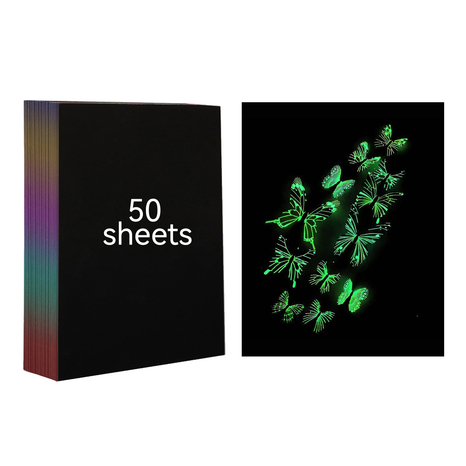Luminous Scratch Paper Fluorescent Scratch A4 for Laser Engraving - Pack of 50pcs Luminous Scratch Paper Fluorescent Scratch A4 for Laser Engraving - Pack of 50pcs