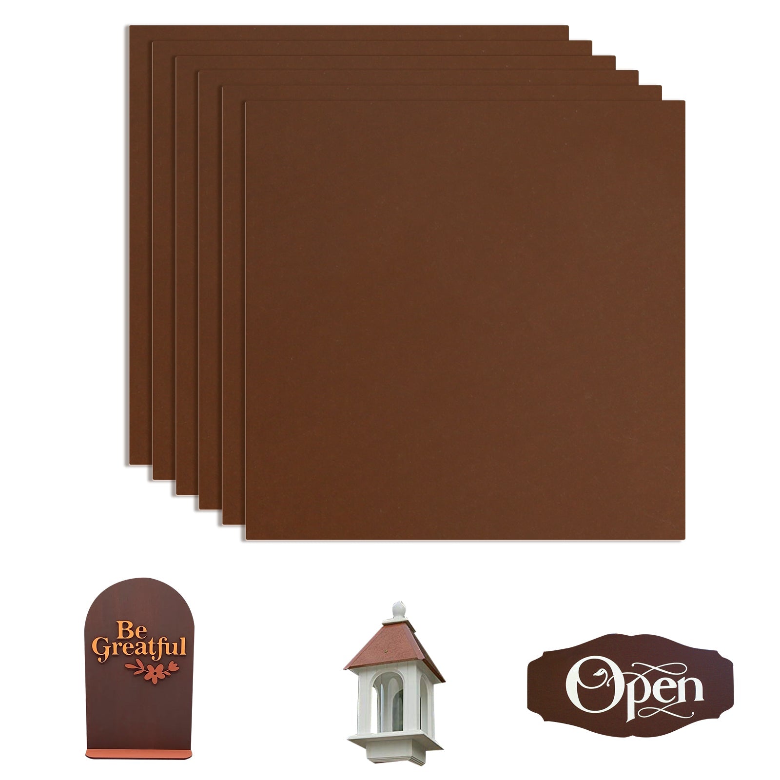 Brown Wood 12"x12" for Laser Engraving and CNC Cutting - 6pcs Brown Wood 12"x12" for Laser Engraving and CNC Cutting - 6pcs