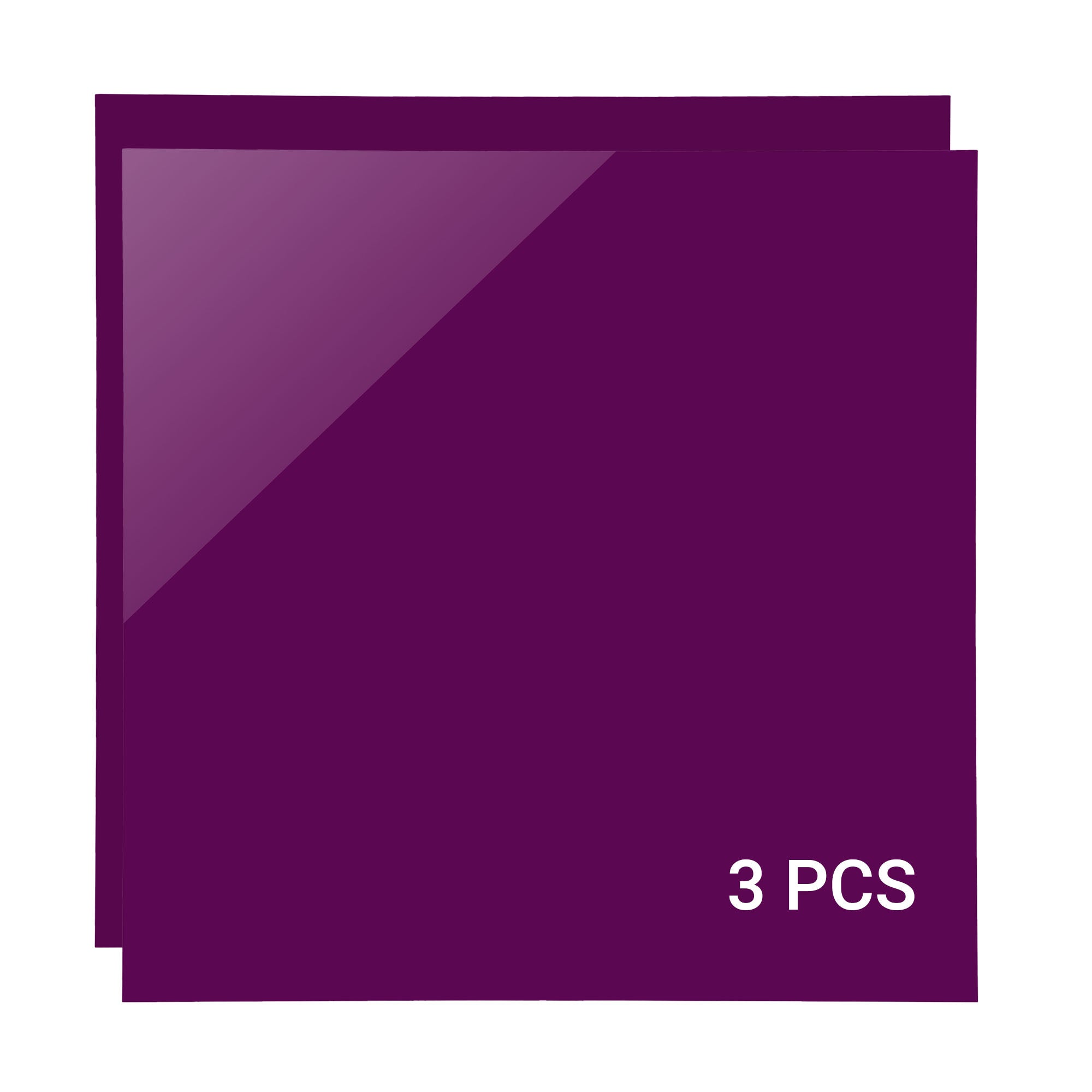 Purple Opaque Acrylic Sheets 12"x12"x1/8" for Laser Cutting - 3pcs Purple Opaque Acrylic Sheets 12"x12"x1/8" for Laser Cutting - 3pcs