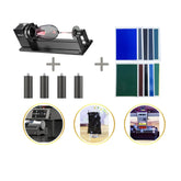 Bundle Falcon Rotary Kit Pro with Risers(4Packs) and Laser Carved Colored Paper for Curved Surface Laser Engraving