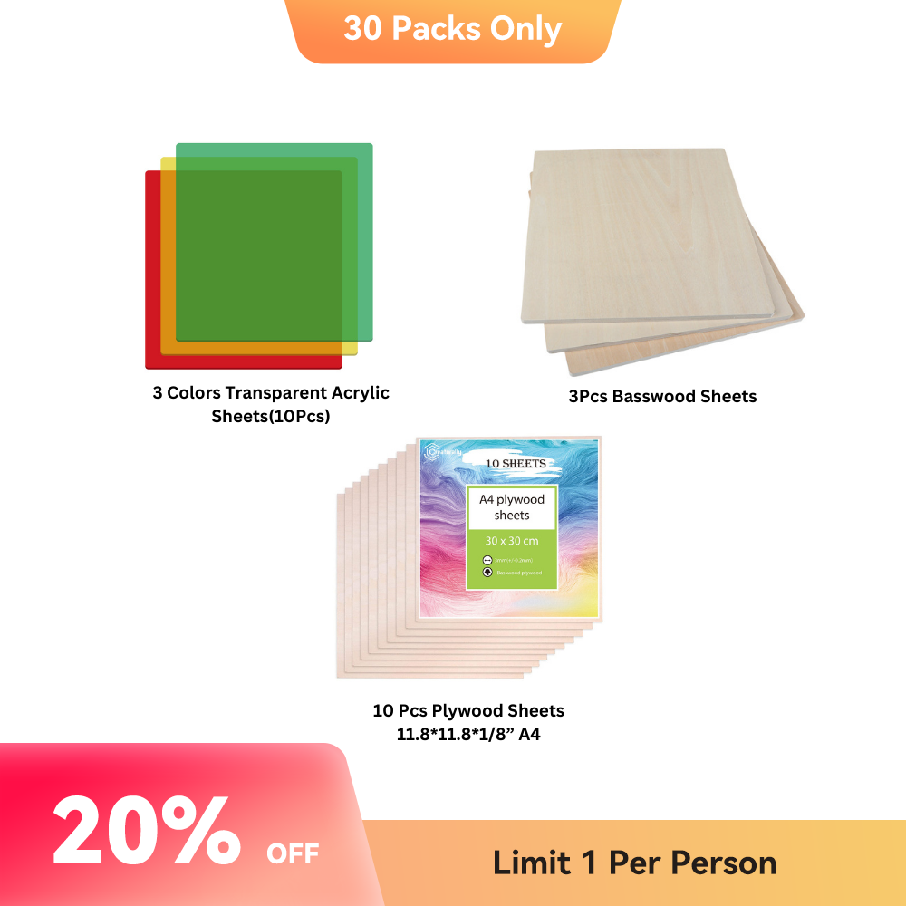 Mega Pack de feuilles de contreplaqué en tilleul Mega Pack de feuilles de contreplaqué en tilleul