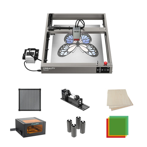 Falcon2 22W/40W Laser Engraver and Cutter All-in-one Kits (with Materials) Falcon2 22W/40W Laser Engraver and Cutter All-in-one Kits (with Materials)