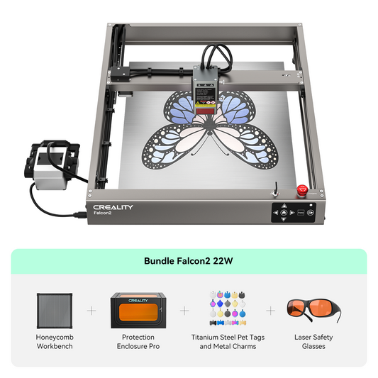 Falcon2 22W Master Laser Engraver and Cutter Complete Engraving Bundle 1000