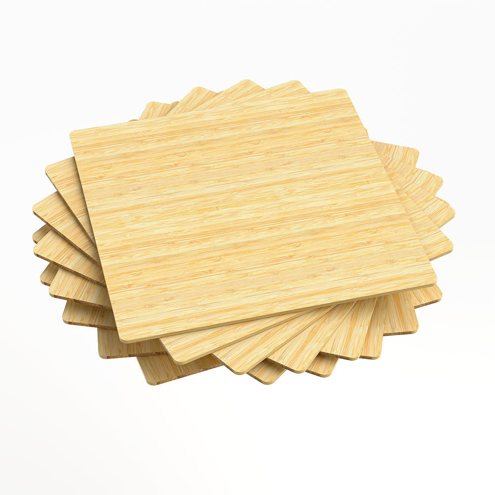 Falcon 8x8x1/8'' Natural Bamboo Board for Laser Engraver and Cutter (10pcs)