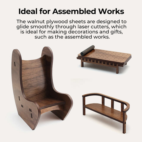 8x8x1/8'' Laser Module Walnut Plywood Sheets（Intelligent recognition）