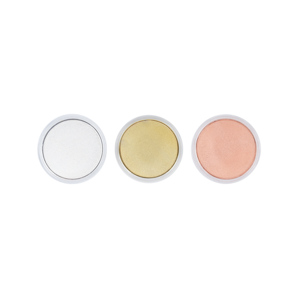 Three round Creality Falcon 3-Color Blank Commemorative Coins for Laser Engraver (6pcs) are arranged in a row against a plain white background.
