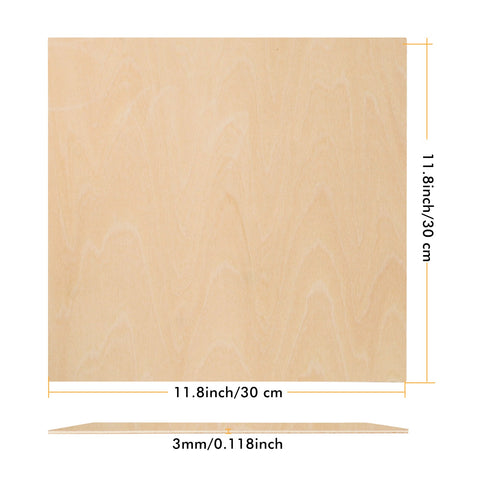 Basswood Plywood Sheets A4 1/8" x 8.27" x 11.69" for Laser Engraving and Cutting - Pack of 6pcs