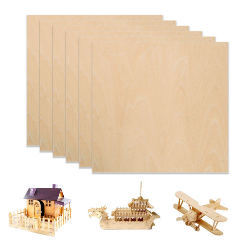 Basswood Plywood Sheets A4 1/8" x 8.27" x 11.69" for Laser Engraving and Cutting - Pack of 6pcs