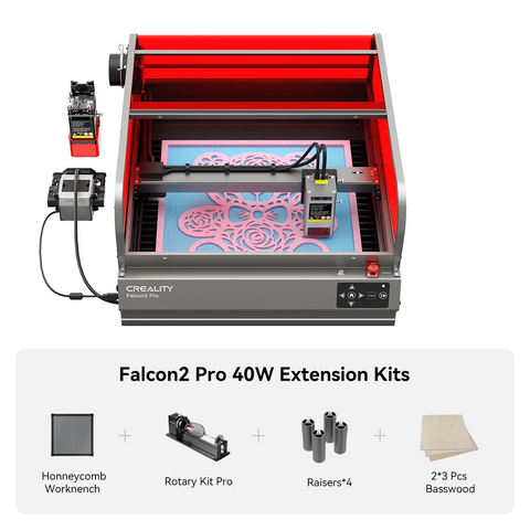 Falcon2 Pro 40W Enclosed Laser Engraver and Cutter Master Engraving Bundle