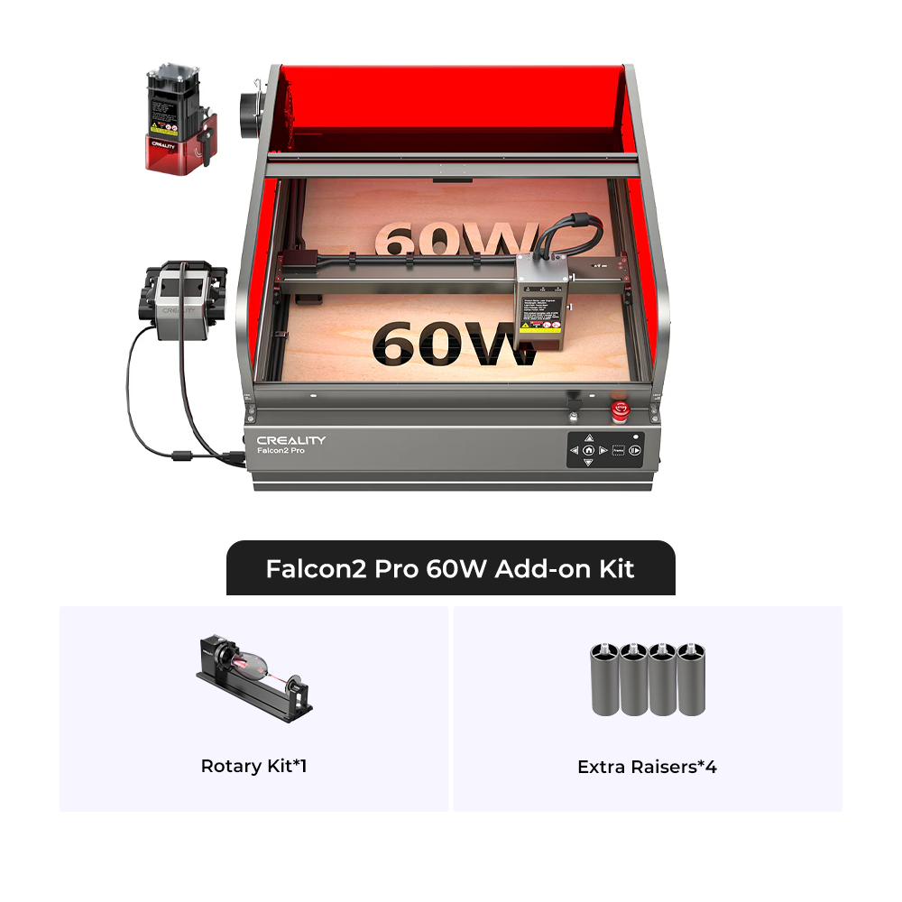 Falcon2 Pro 60W Enclosed Laser Engraver and Cutter Add-on Kit