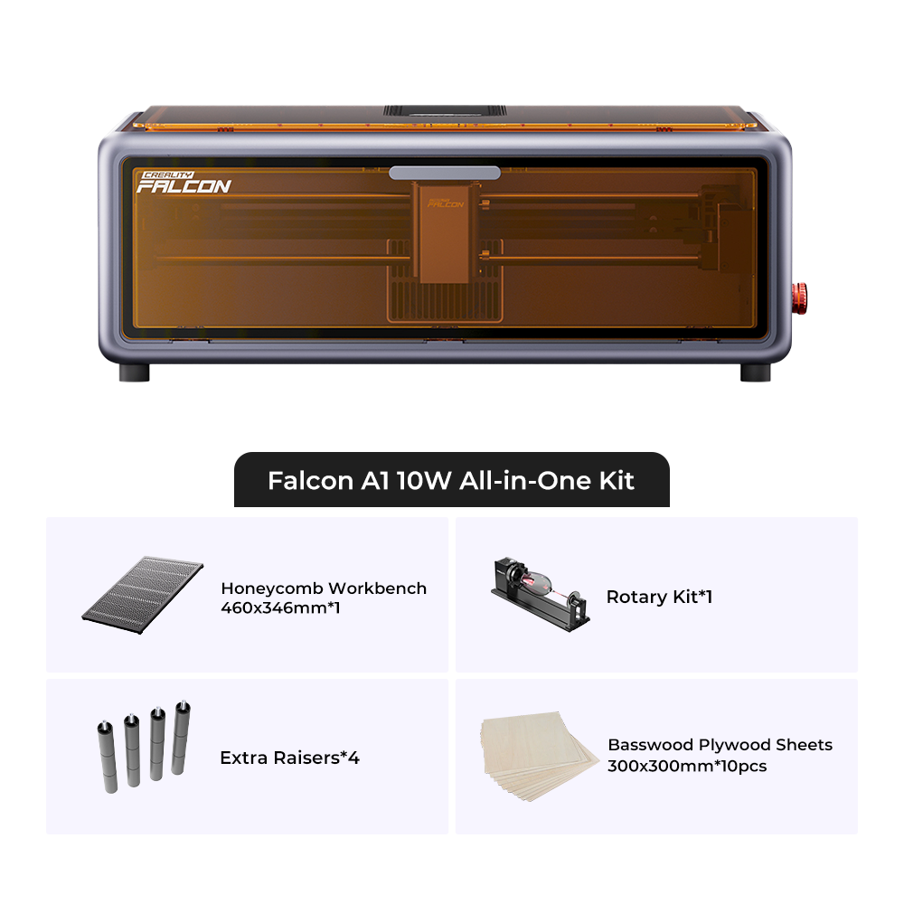 Falcon A1 10W New Enclosed Laser Engraver and Cutter Bundles