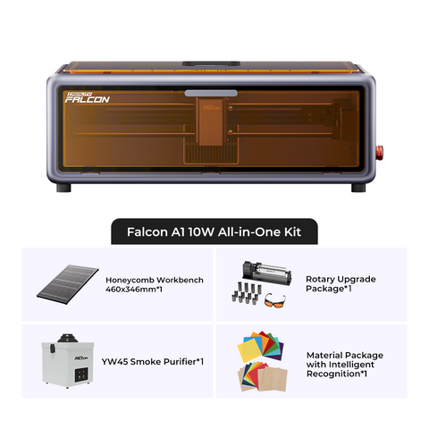 Falcon A1 10W New Enclosed Laser Engraver and Cutter Bundles