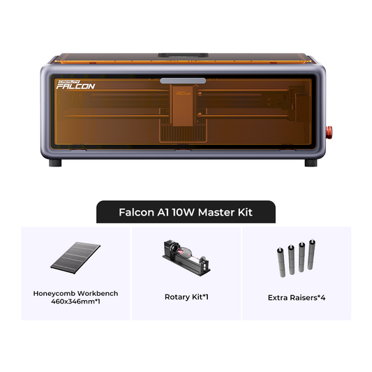 Falcon A1 10W Enclosed Laser Engraver and Cutter Master Kit 1000