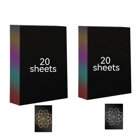 Gold Silver Scratch Paper for Laser Engraving A4 - Pack of 40pcs