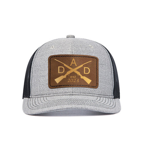 2 pcs Adjustable Mesh Trucker Hat with 4pcs Cap Stickers + 3pcs Wood Sheets for Engraving