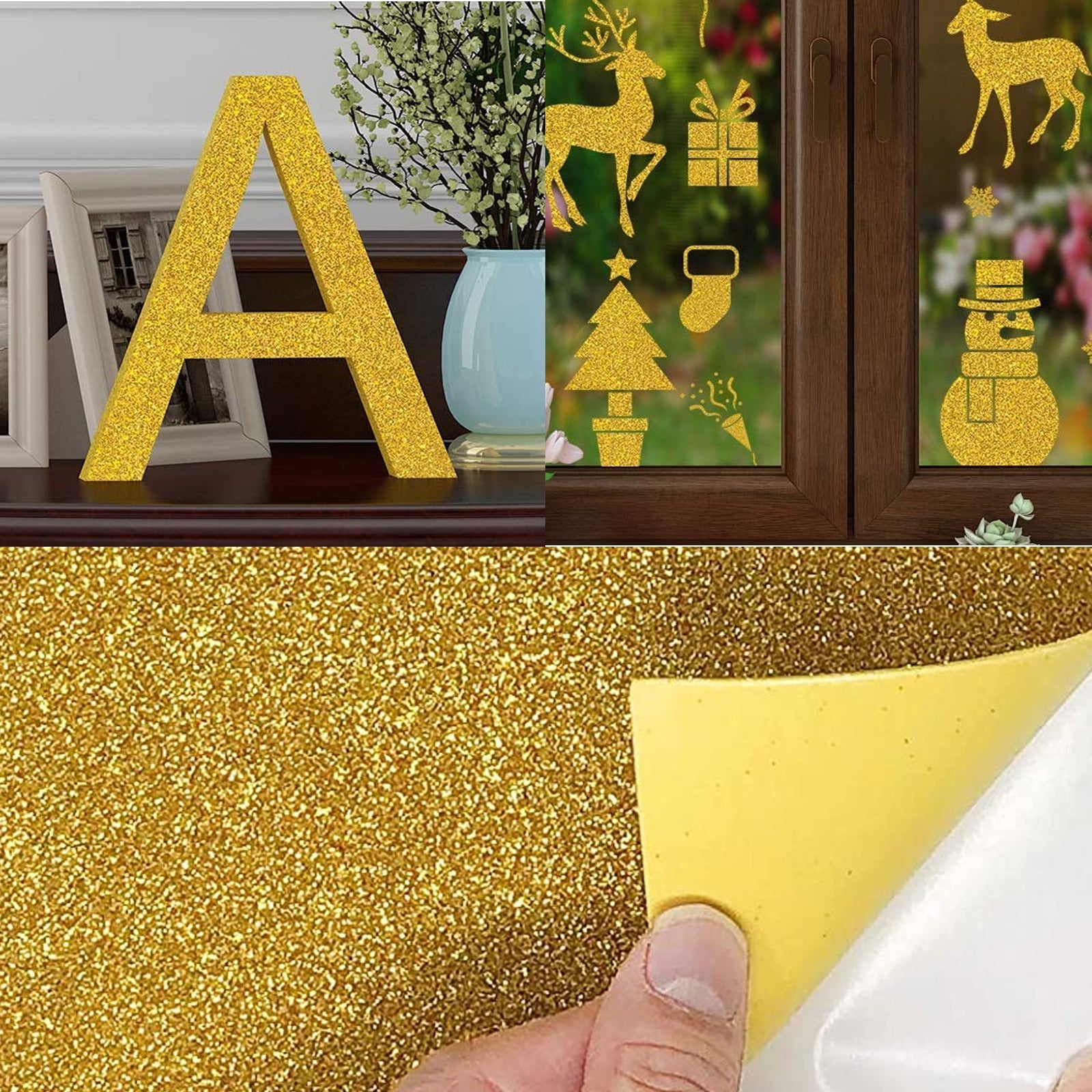 Gold and Silver Self-Adhesive Glitter Cardstock Paper A4 for Laser Engraving - 40 Sheets