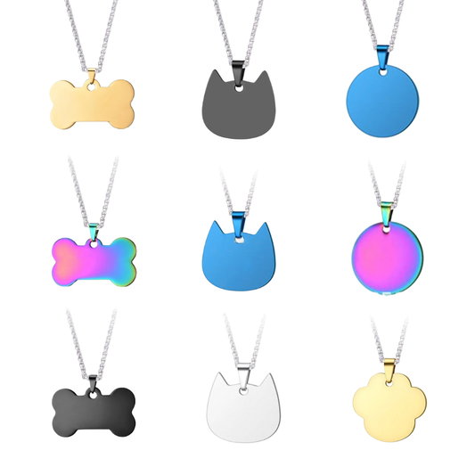 Titanium Steel Pet Tags and Metal Charms - 20pcs 1000